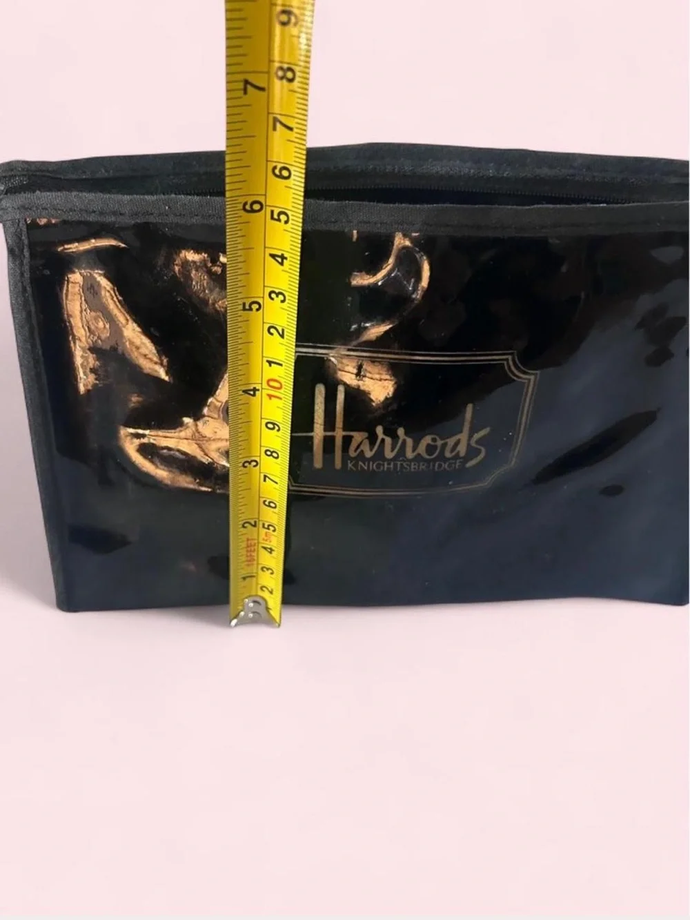 Vintage Harrods Cosmetic Bag & Y2K Shopper Tote Set Navy Gold Bundle